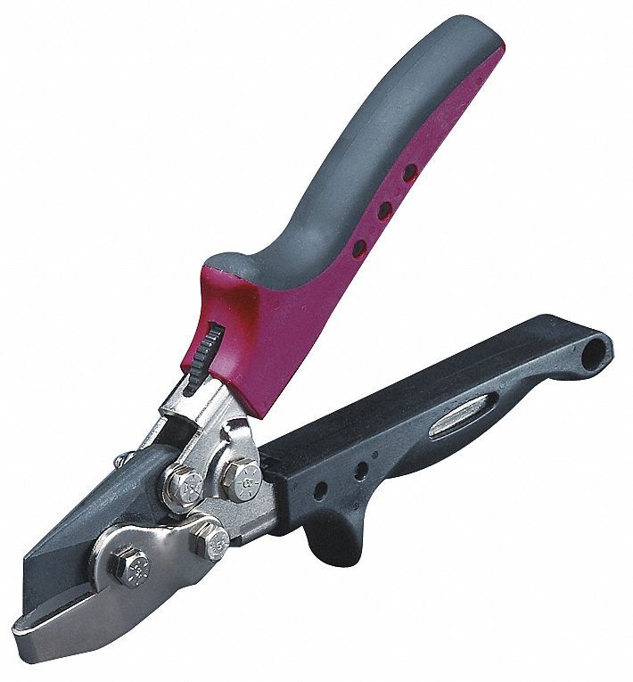 HAND NOTCHER, 8 IN OVERALL L, PLASTIC, SPRING ASSIST HANDLE, METAL, 1 IN NOTCH D, V-NOTCH