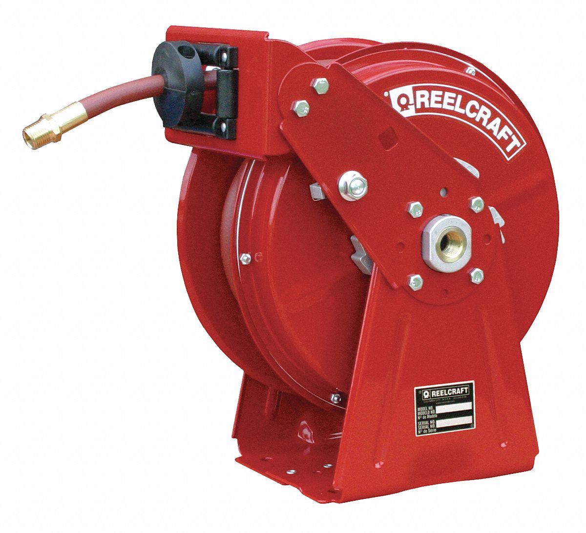 Reelcraft Compact Spring Retractable Hose Reel 1/2 x 50ft, 300 psi, for Air  & Water service with hose included