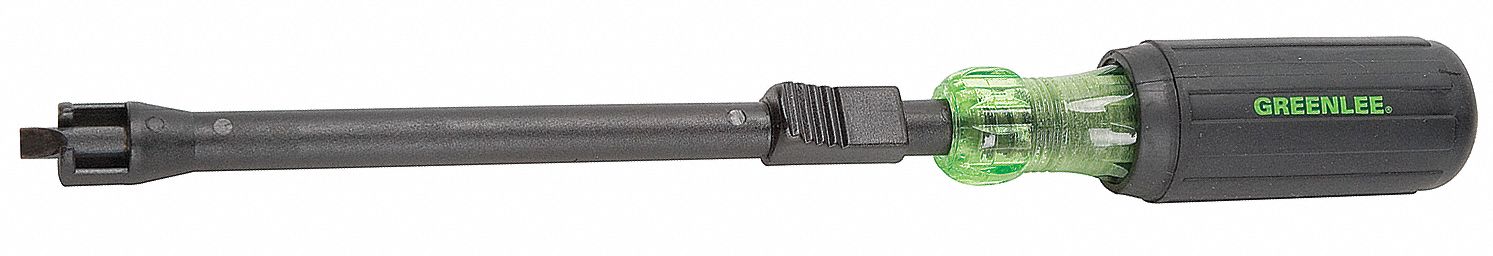SCREW-HOLDING SLOTTED SCREWDRIVER, 1/4 IN TIP SIZE, 11 IN OVERALL L, 7 IN SHANK L