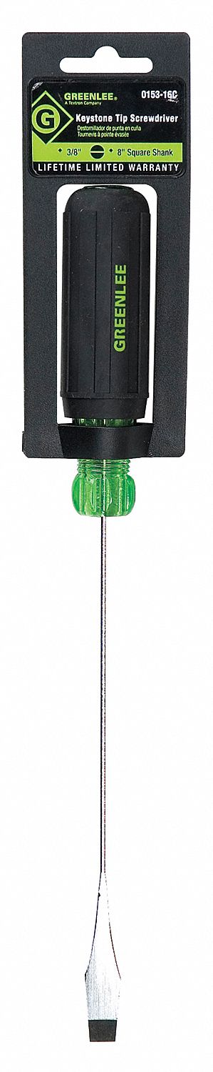 Screwdriver, Slotted, 3/8x8", Square