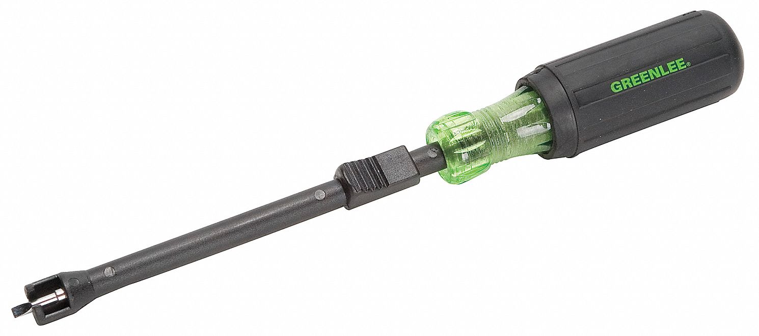 SCREW-HOLDING SLOTTED SCREWDRIVER, 1/8 IN TIP SIZE, 8 1/2 IN OVERALL L, 5 IN SHANK L