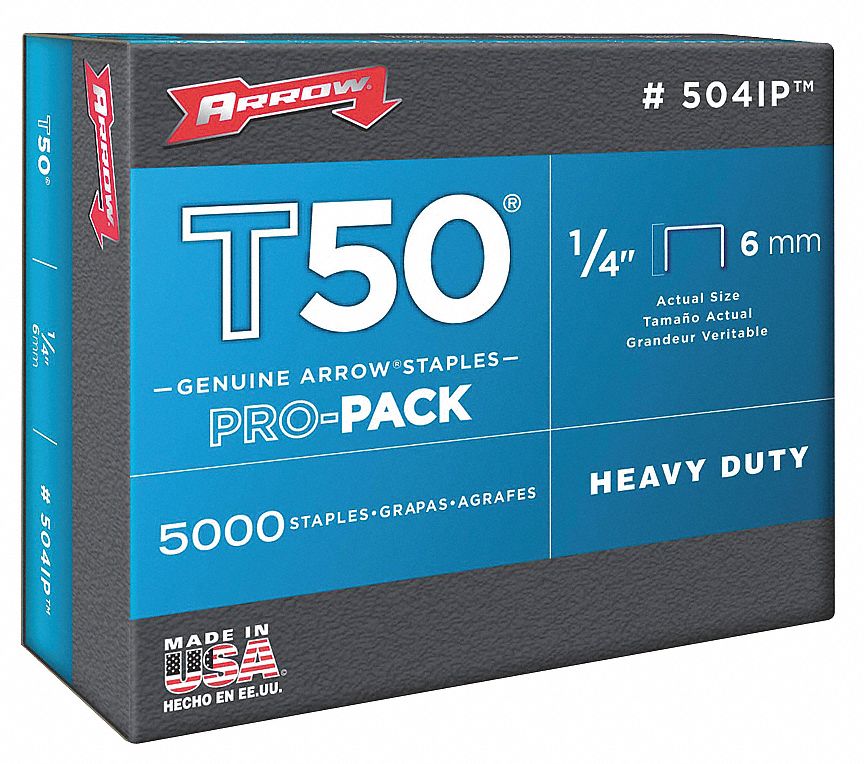 Arrow Fastener 504IP Genuine T50 1/4-inch Staples 5 000-pack for sale online 