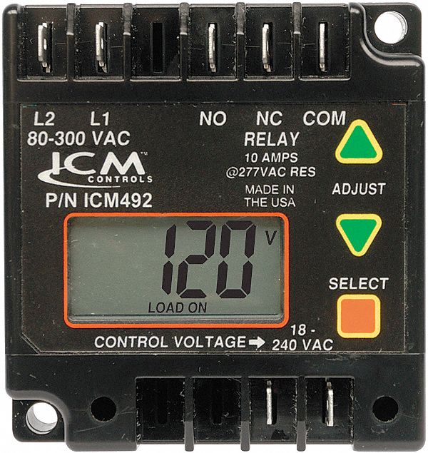 Line Voltage Monitor: Manual or Auto Reset, 24-240, 10 A NC Output (Amps), 80 to 300, 50/60