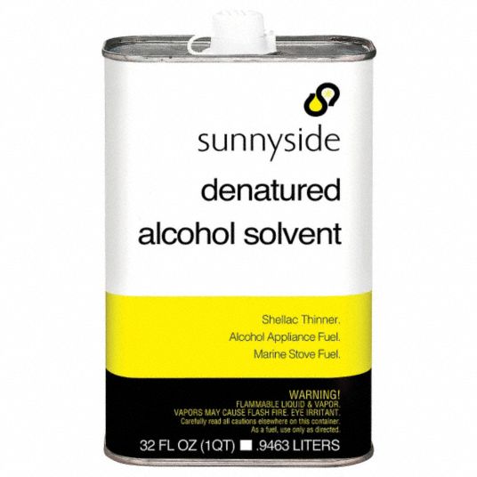 SUNNYSIDE Denatured Alcohol Solvent, 1 qt, Solvent, 310g/L 5KPY5