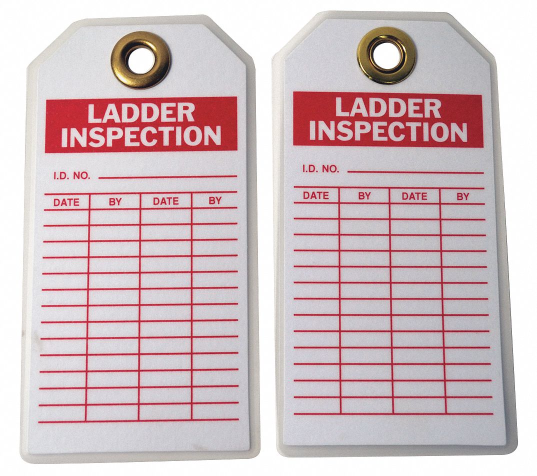 GRAINGER APPROVED Ladder Inspection Tag, Ladder Inspection, 5 3/4 in