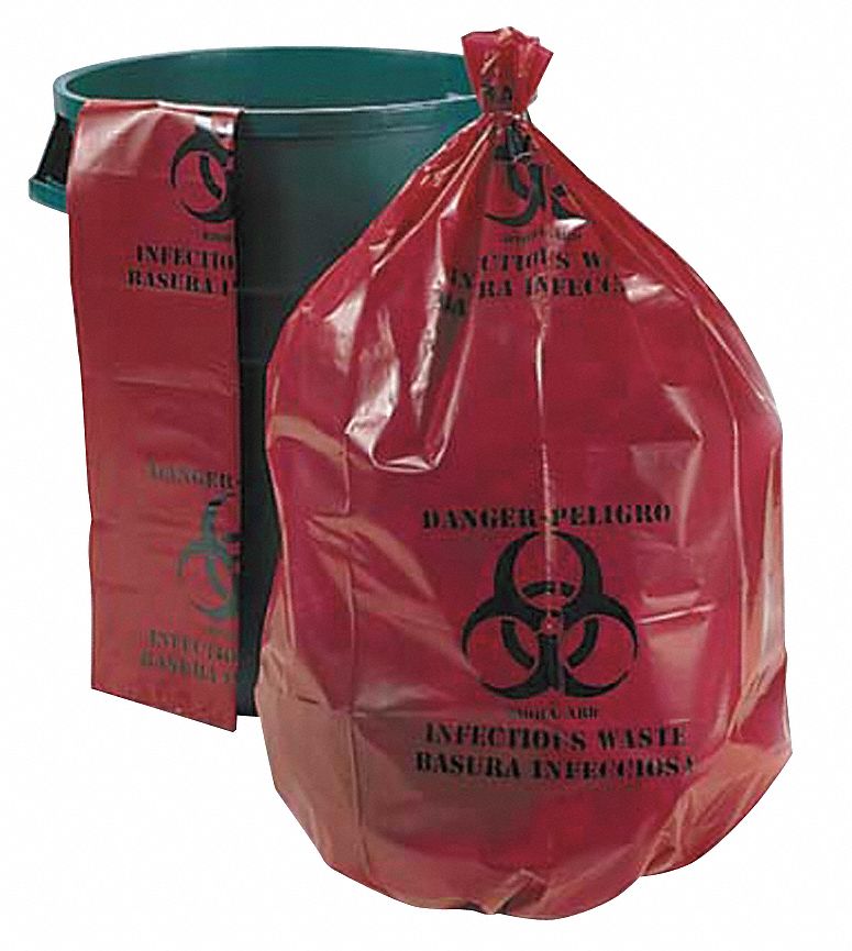 red plastic trash bags