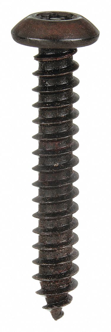 Tamper Resistant Screw: #8 Size, 3/4 in Lg, Steel, Black Oxide, Tamper Resistant Hex, Button, 25 PK