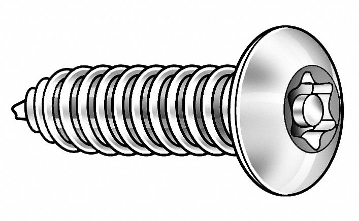 Sheet Metal Screw: #4 Size, 1/2 in Lg, Steel, Zinc-Plated, Torx Plus®, Pan, 100 PK