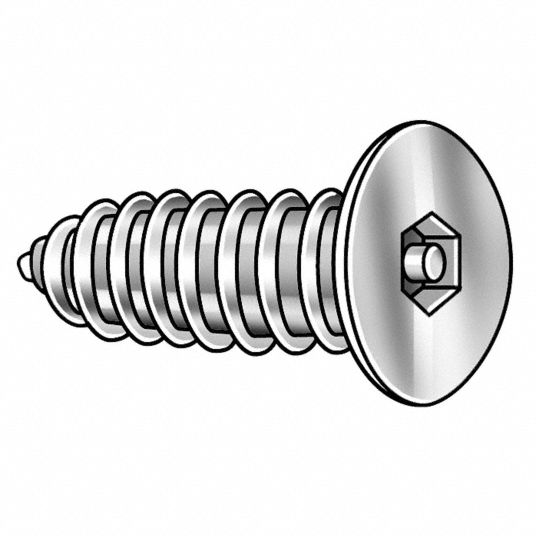 TAMPERPRUF SCREW 8 x 1 in Plain 188 Stainless Steel Tamper Resistant Screw with Flat Head