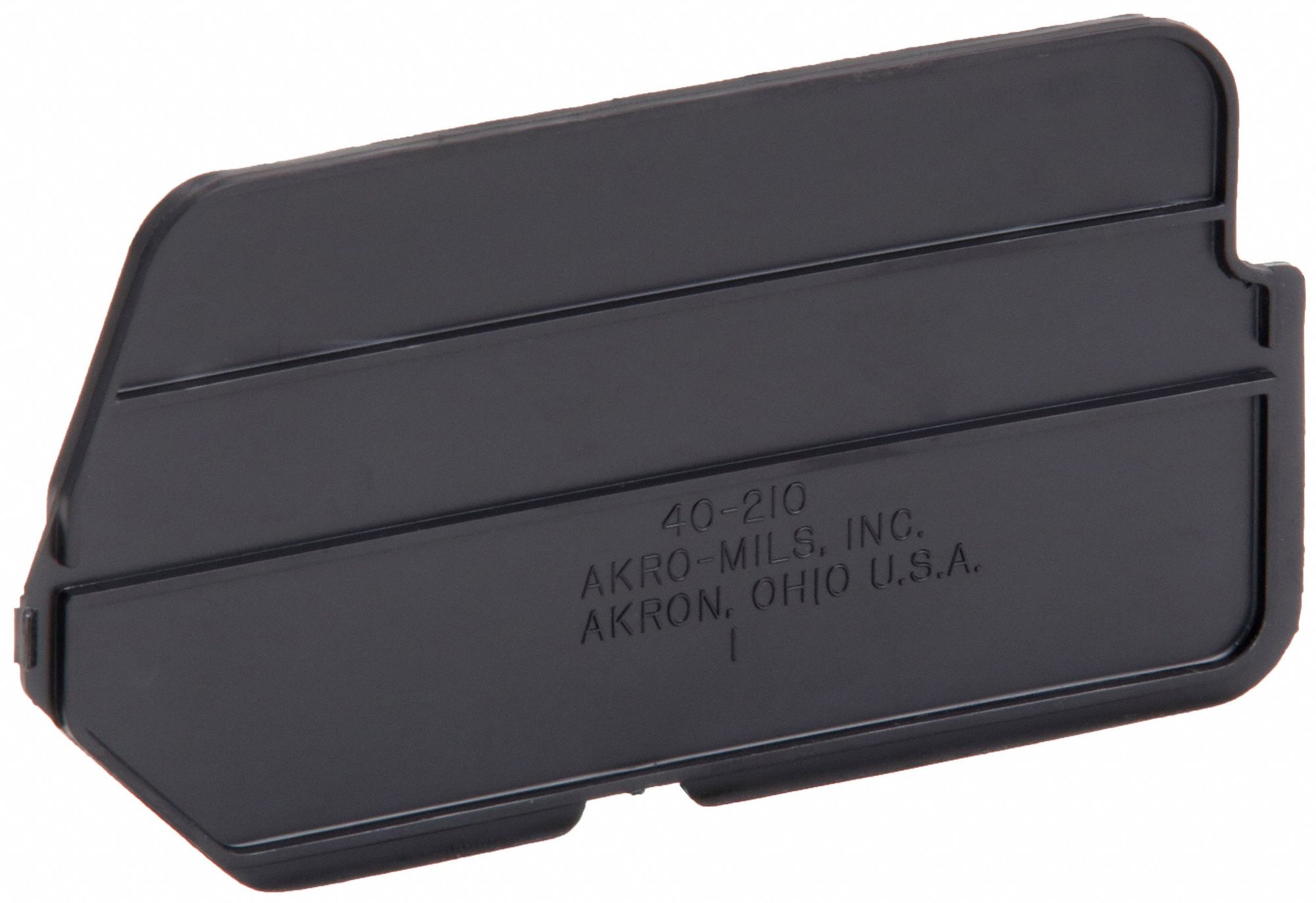 BIN DIVIDER, 4 IN X 2¾ IN, BLACK, 6 PK