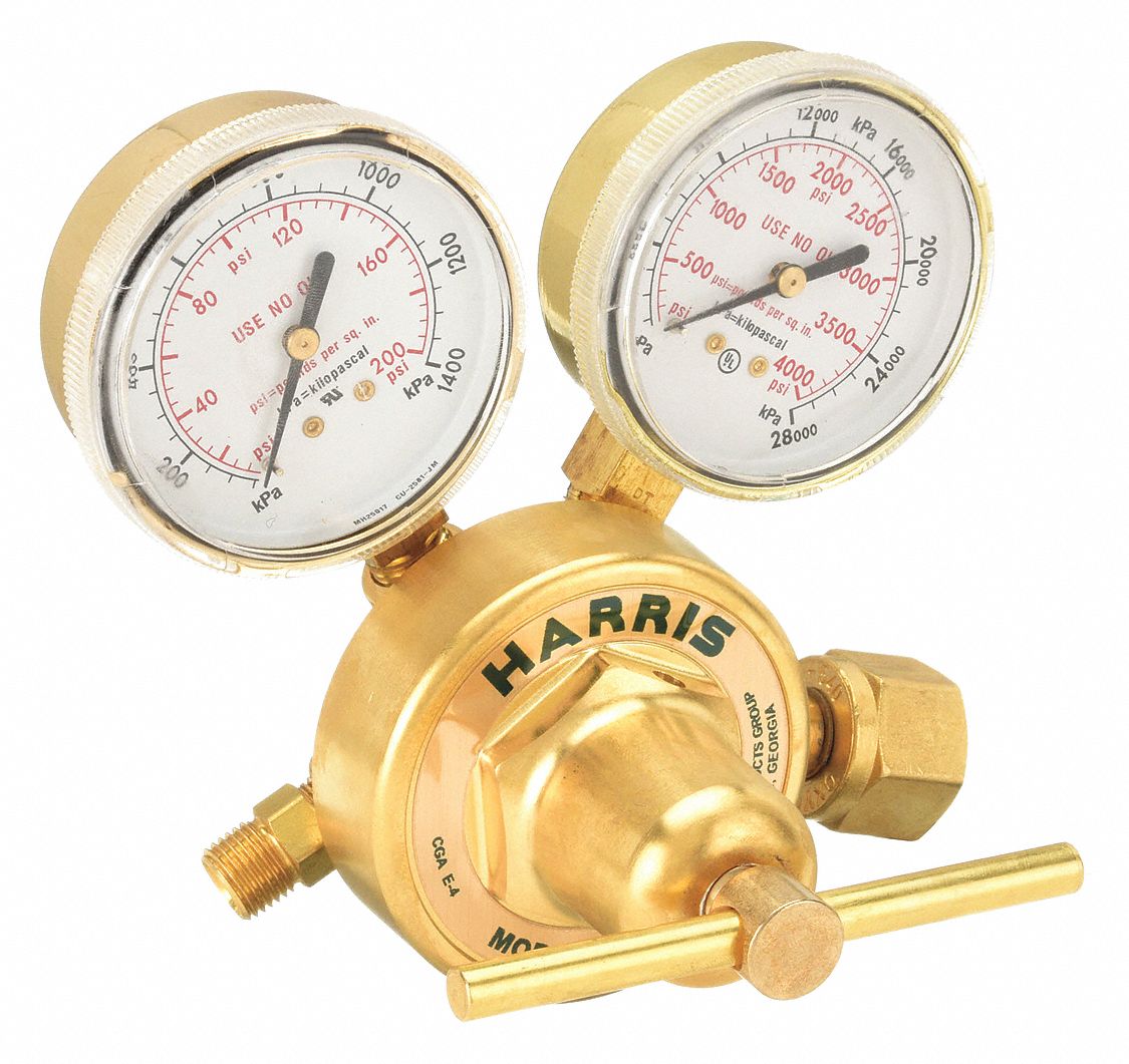 Gas Regulator: Single Stage, CGA 540 Inlet, 9/16"-18 M RH Outlet, 125 psig, Oxygen