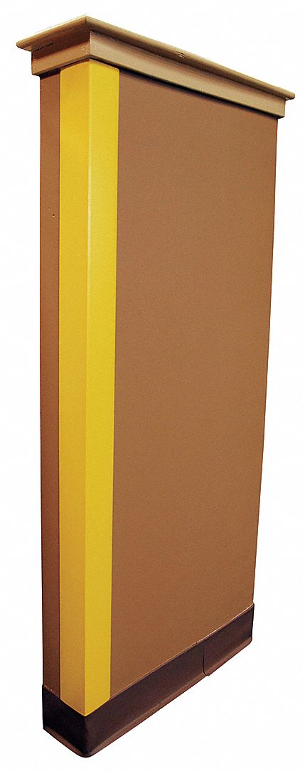 Corner Guard: PVC, Yellow, For 90° Angle, 2 in Leg Wd, 4 ft Overall Ht