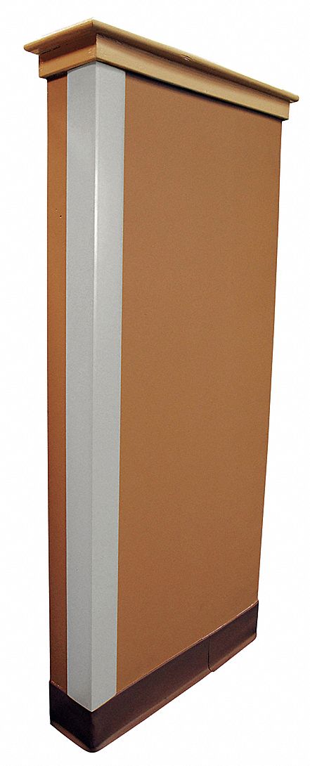 Corner Guard: PVC, Silver, For 90° Angle, 1 in Leg Wd, 4 ft Overall Ht