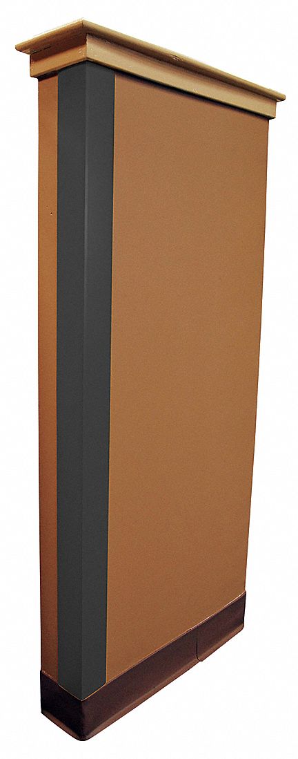 Corner Guard: PVC, Gray, For 90° Angle, 1 in Leg Wd, 4 ft Overall Ht, 0.09 in Thick