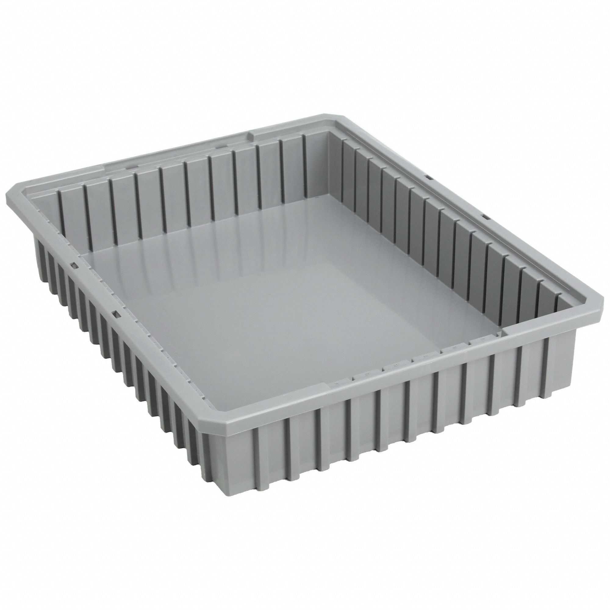 AKRO-MILS Divider Box: 0.61 cu ft, 22 3/8 in x 17 3/8 in x 4 in, Gray,  Plastic