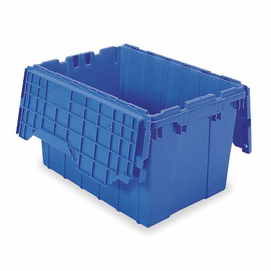 Akro-Mils Attached Lid Containers: 65 lb. Capacity 12 gal. (65 lb.);  Red:Boxes