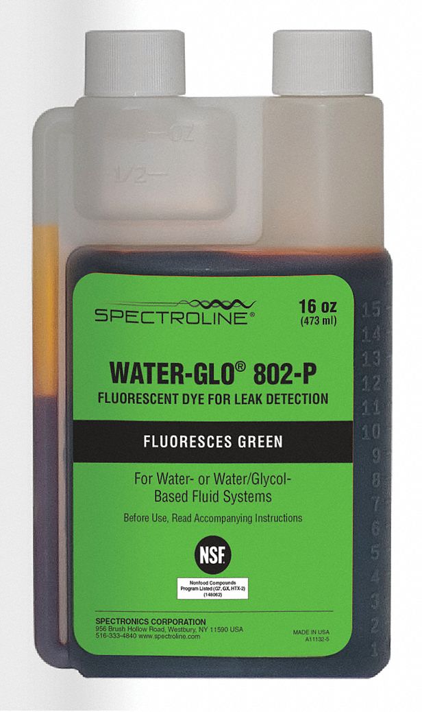 SPECTROLINE, 1 pt, Fluorescent Dye - 5LA44|WATER-GLO-802-P - Grainger