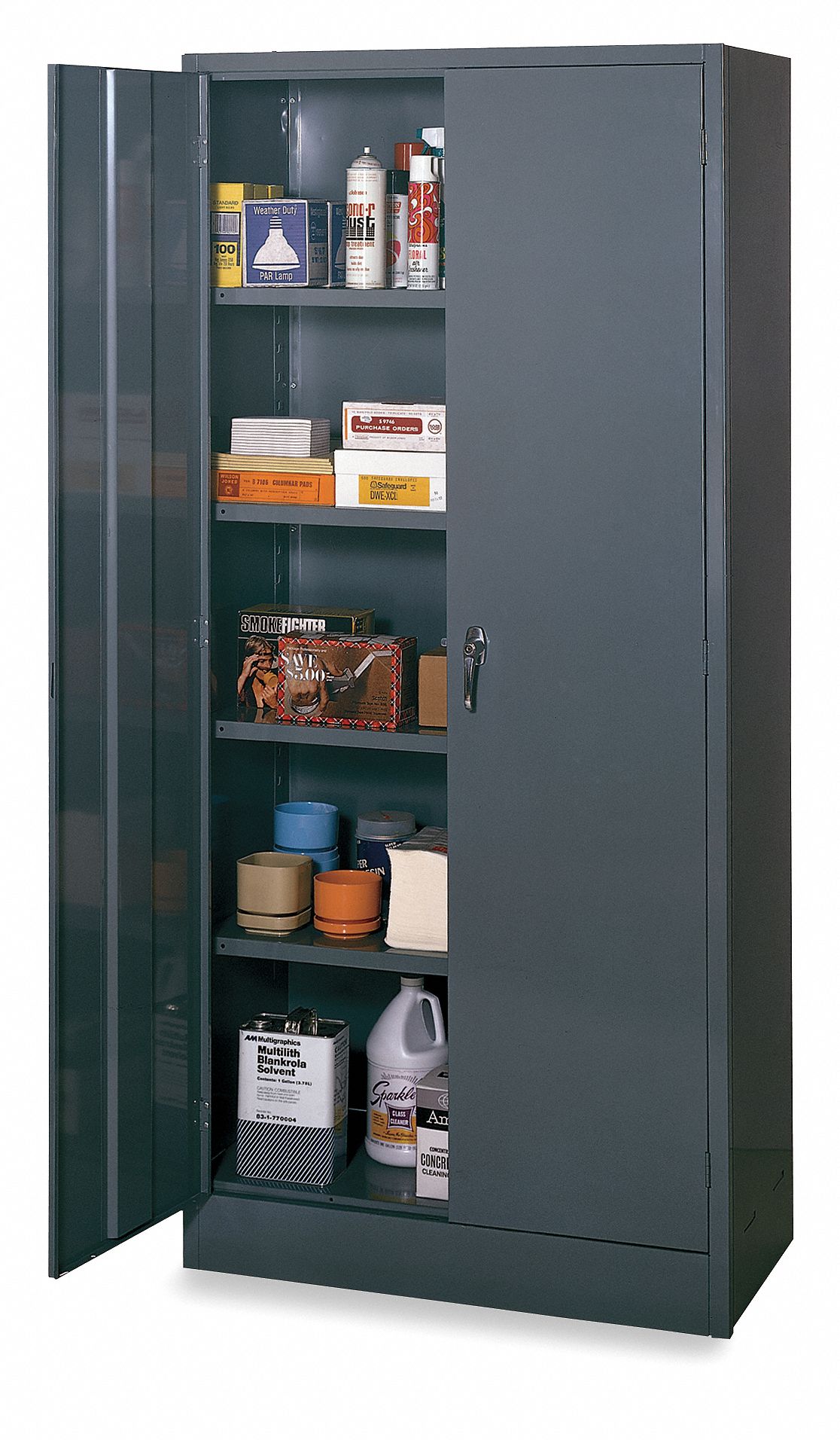 STORAGE CABINET, 36 IN X 24 IN X 78 IN, SWING HANDLE/KEYED, 22 GA PANEL THICK