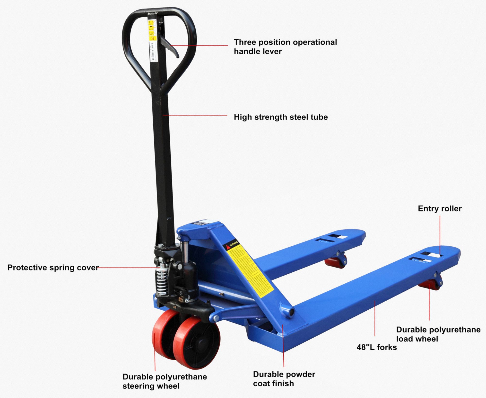 GRAINGER APPROVED General Purpose Manual Pallet Jack, 4,400 lb Load ...