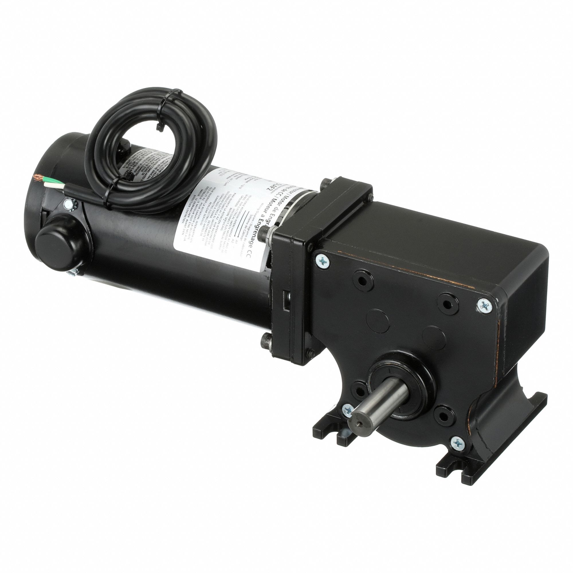 DC Gearmotor: Right Angle, 90V DC, TENV, 77 RPM, 103 in-lb Max Torque, 23:1, 1.73 A, CW/CCW