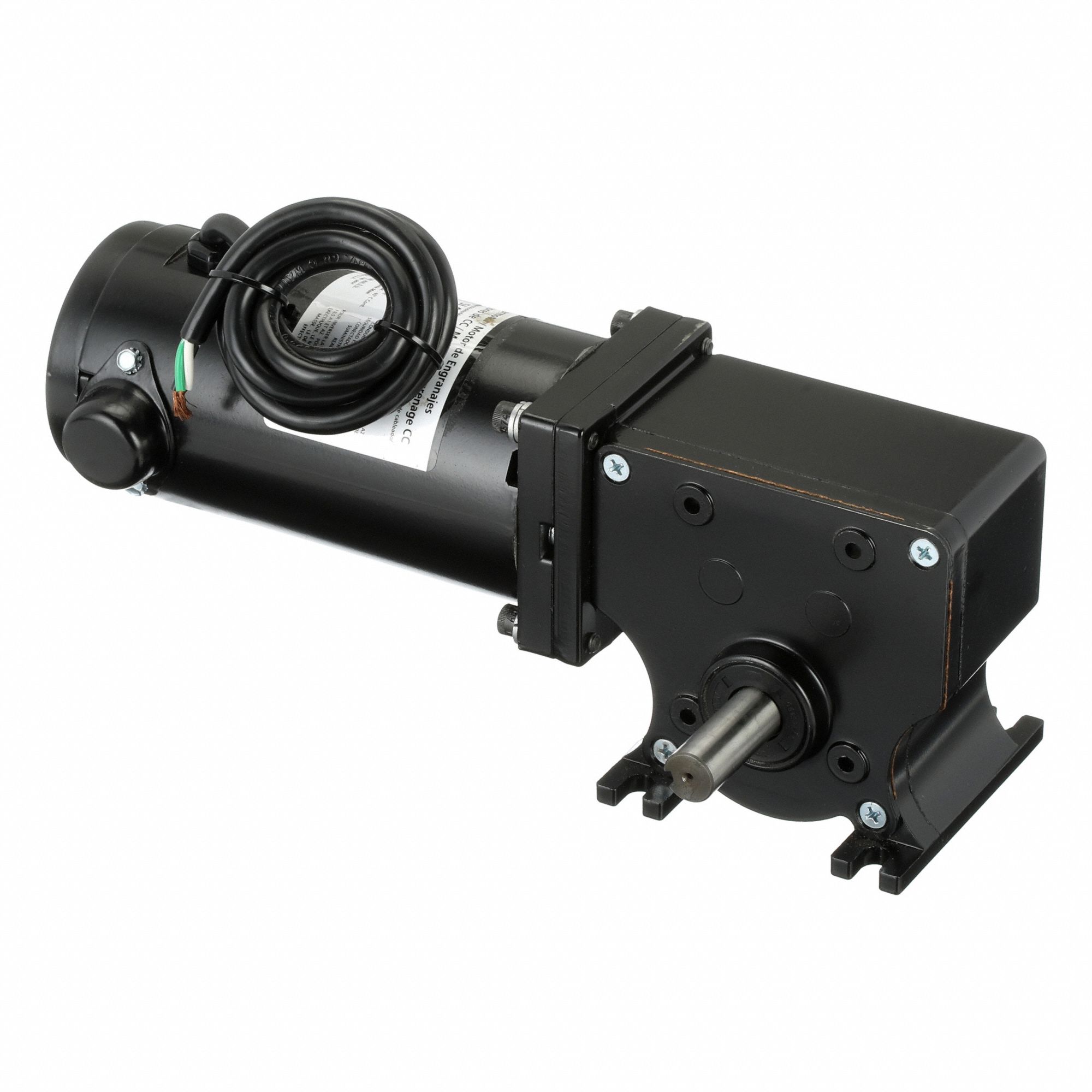 DC Gearmotor: Right Angle, 12V DC, TENV, 54 RPM, 165 in-lb Max Torque, 28:1, 16 A, CW/CCW