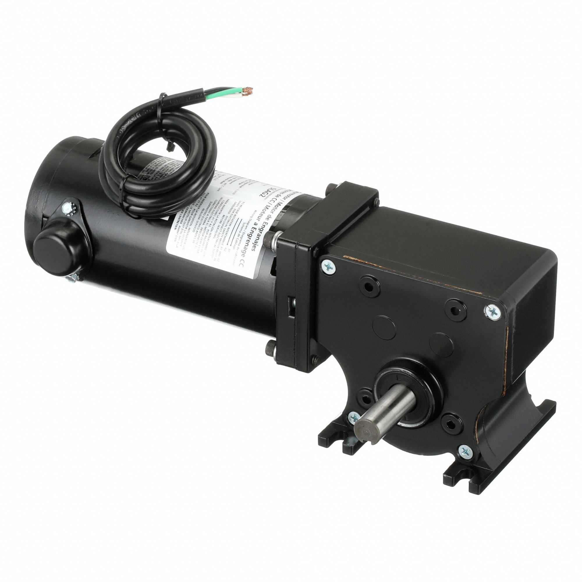 DC Gearmotor: Right Angle, 24V DC, TENV, 36 RPM, 196 in-lb Max Torque, 44:1, 6.3 A, CW/CCW