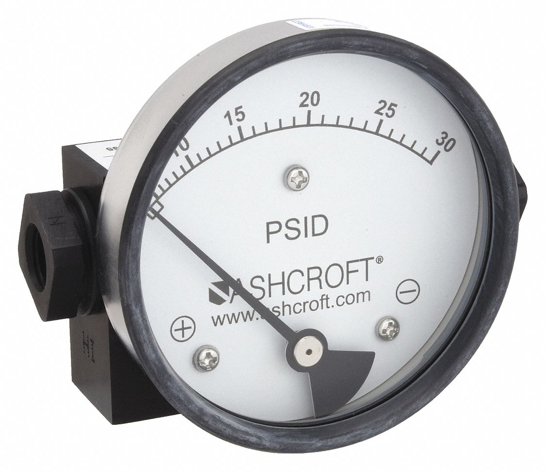 PRESSURE GAUGE,0 TO 30 PSI