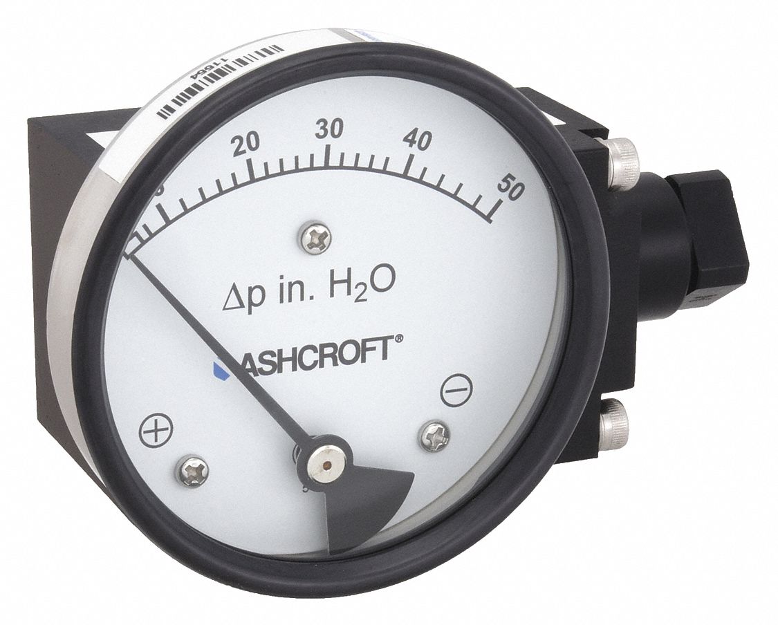 PRESSURE GAUGE,0 TO 50 IN H2O