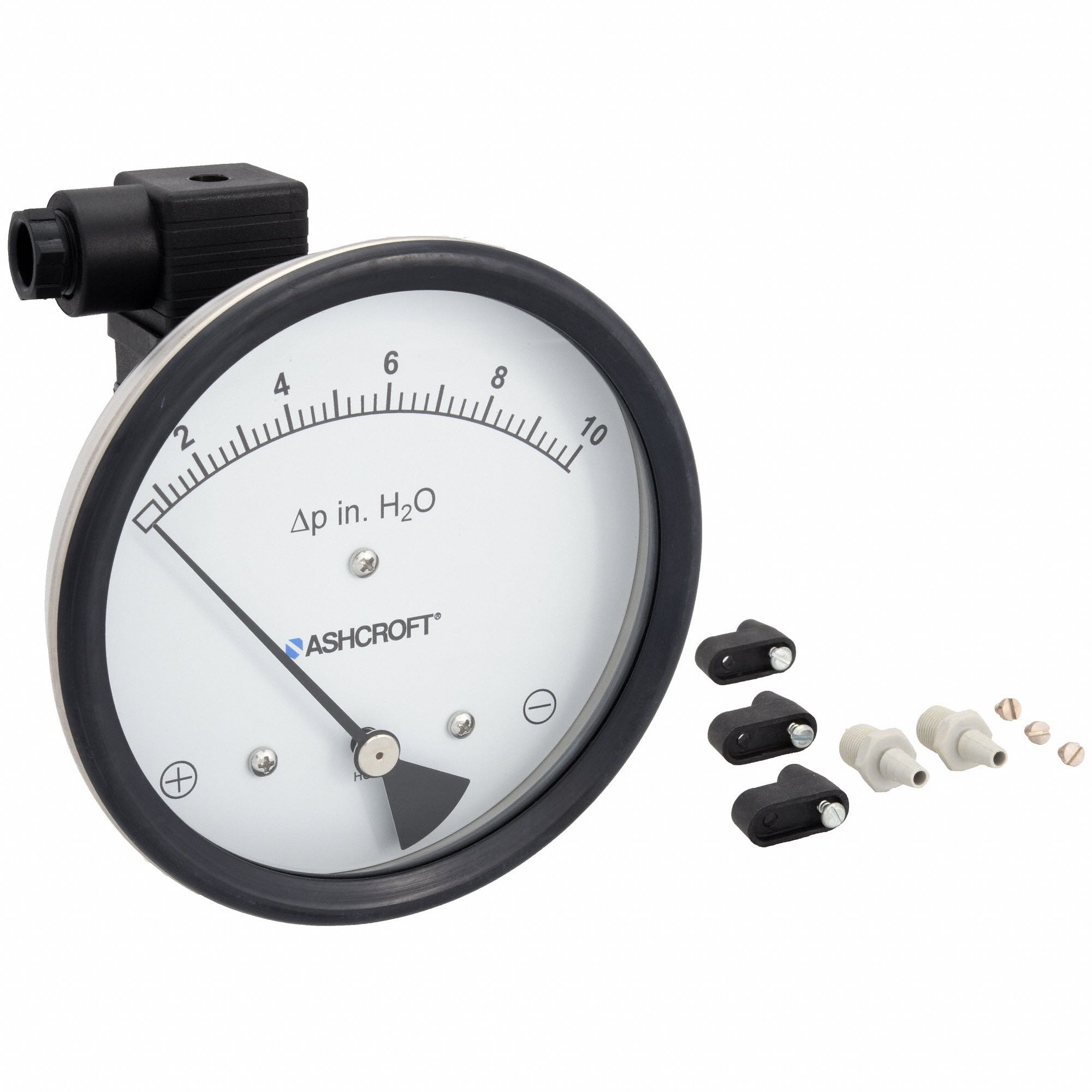 ASHCROFT 1/8 in FNPT Differential Pressure Gauge with 5 in Dial, 0 to