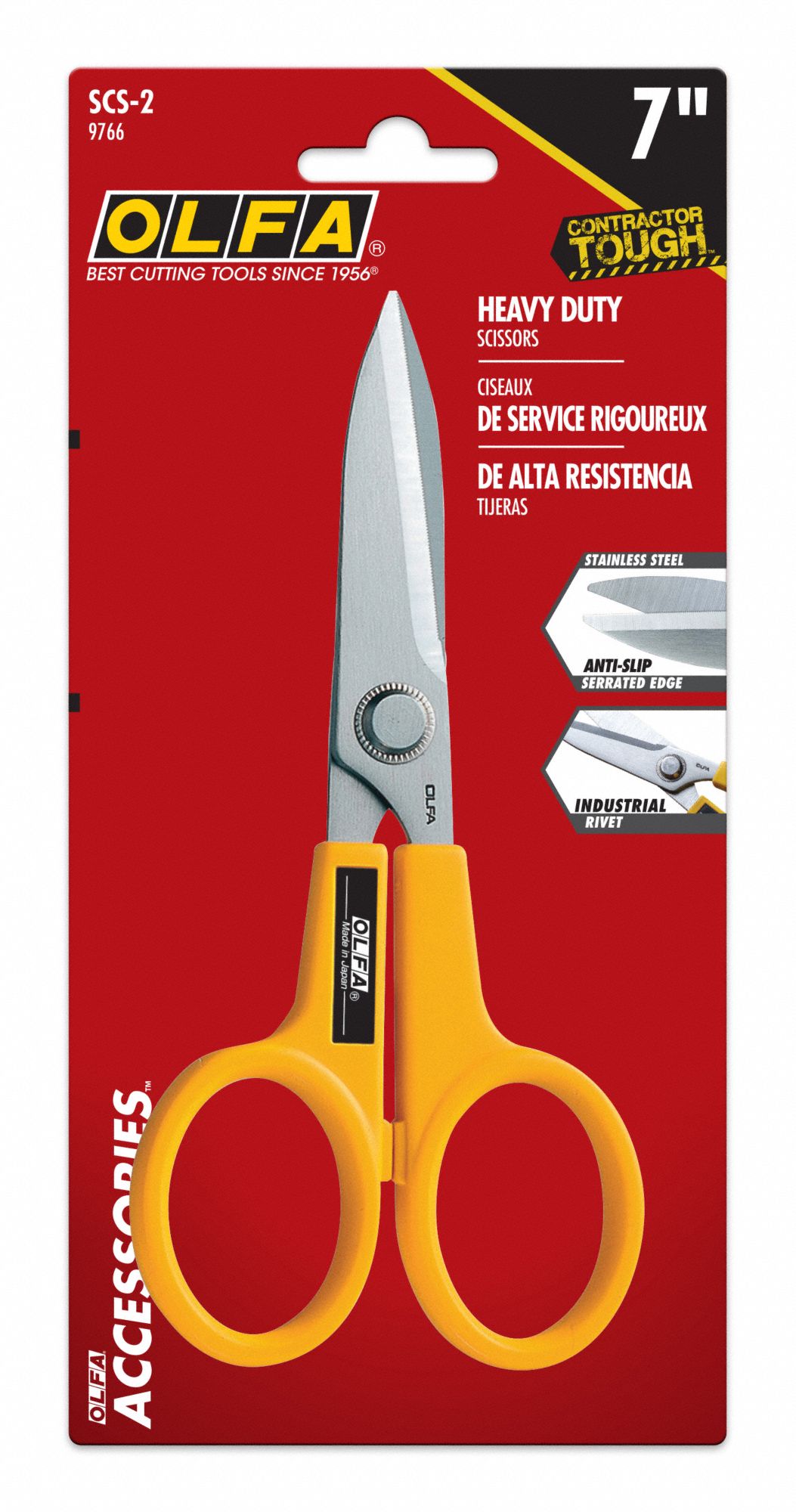 OLFA Industrial Shears: Ambidextrous, 6 1/4 in Overall Lg, Serrated ...