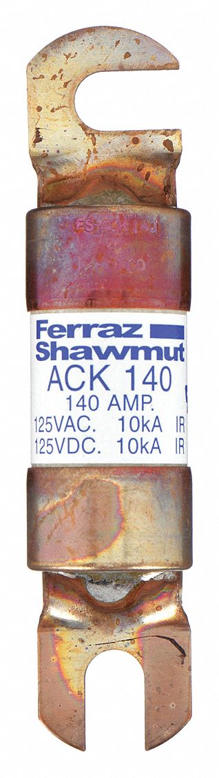 Forklift Limiter Fuse: Bolt-On, Time-Delay, 140 A, 125 V DC, Non-Indicating