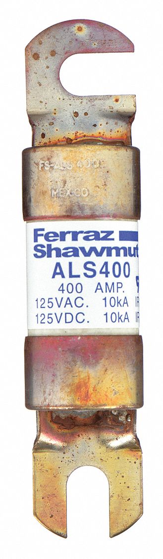 Forklift Limiter Fuse: Bolt-On, Gen Purpose, 400 A, 125 V DC, Non-Indicating