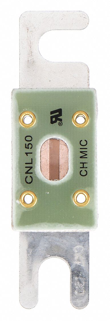Forklift Limiter Fuse: Bolt-On, Time-Delay, 150 A, 80 V DC, Indicating, AC- & DC-Compatible