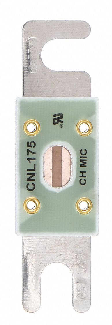 Forklift Limiter Fuse: Bolt-On, Time-Delay, 175 A, 80 V DC, Indicating, AC- & DC-Compatible