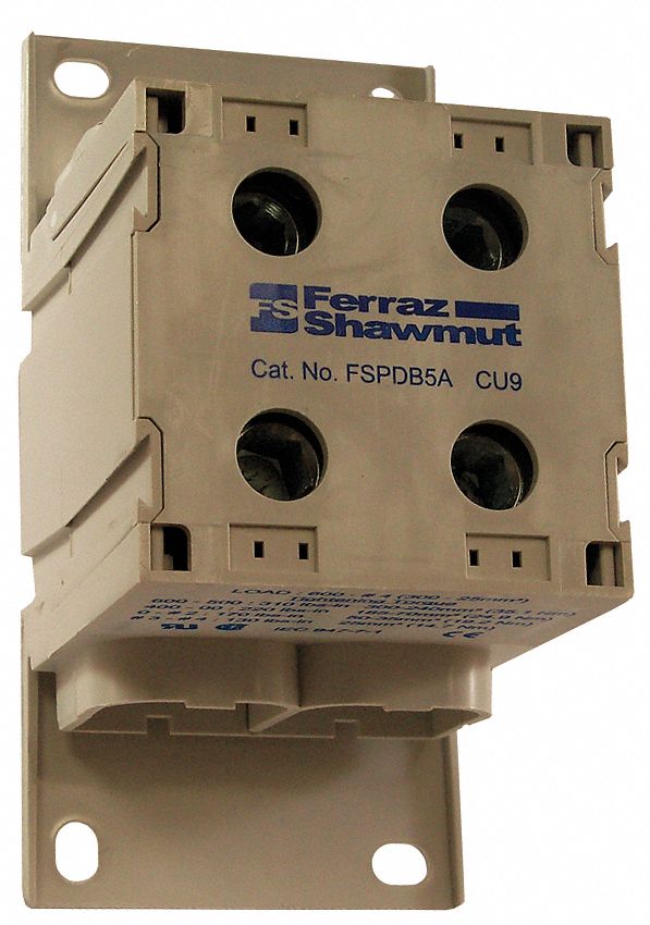 MERSEN, 1 Poles, DINRail, Power Distribution Block 5LCR0FSPDB5A Grainger