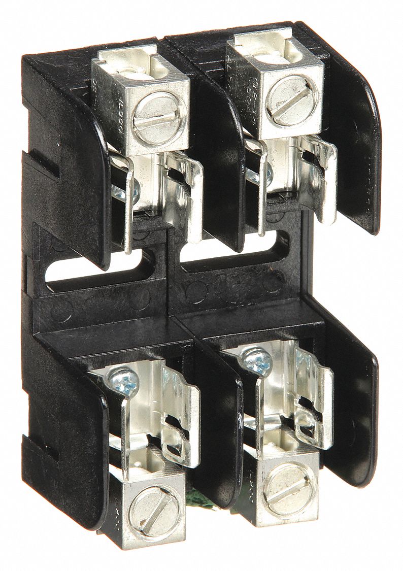 Fuse Block: Open Block Design, 2 Pole, 250 V AC, Box Lug, Non-Indicating