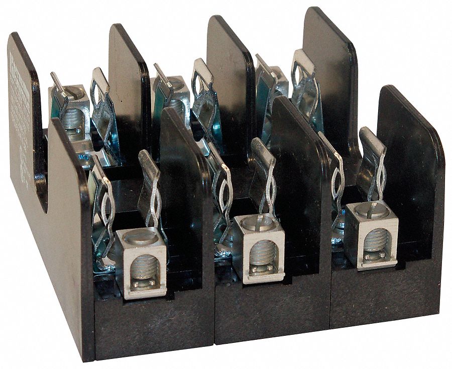 FUSE BLOCK, FITS INDUSTRIAL FUSE TYPE, 3 POLES, 31 TO 60 A, 250V AC/DC