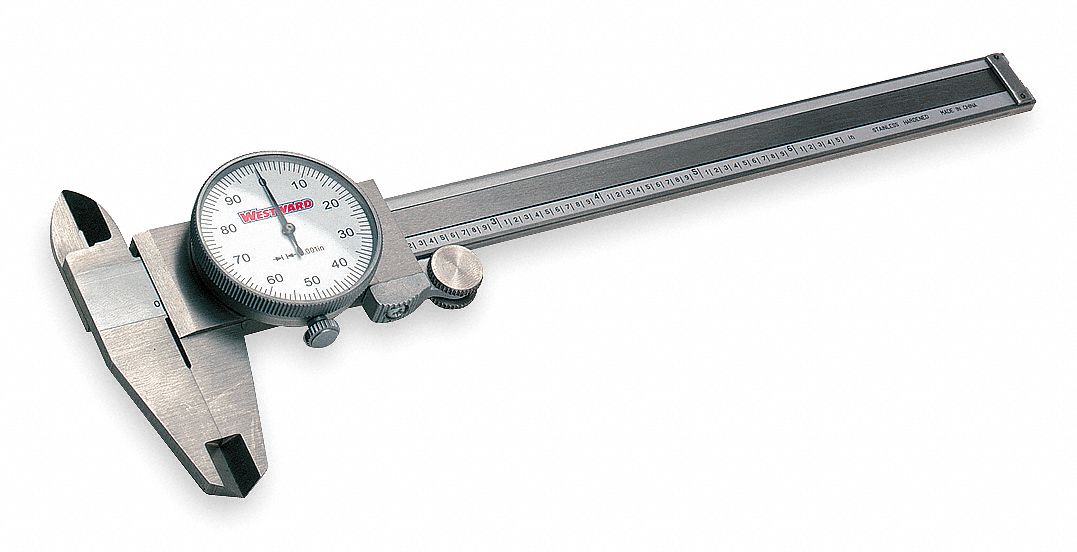 Westward Dial Caliper Range 0 To 6 Range Per Revolution 0 100 In Long Form Calibration Certificate No 5ld57 5ld57 Grainger