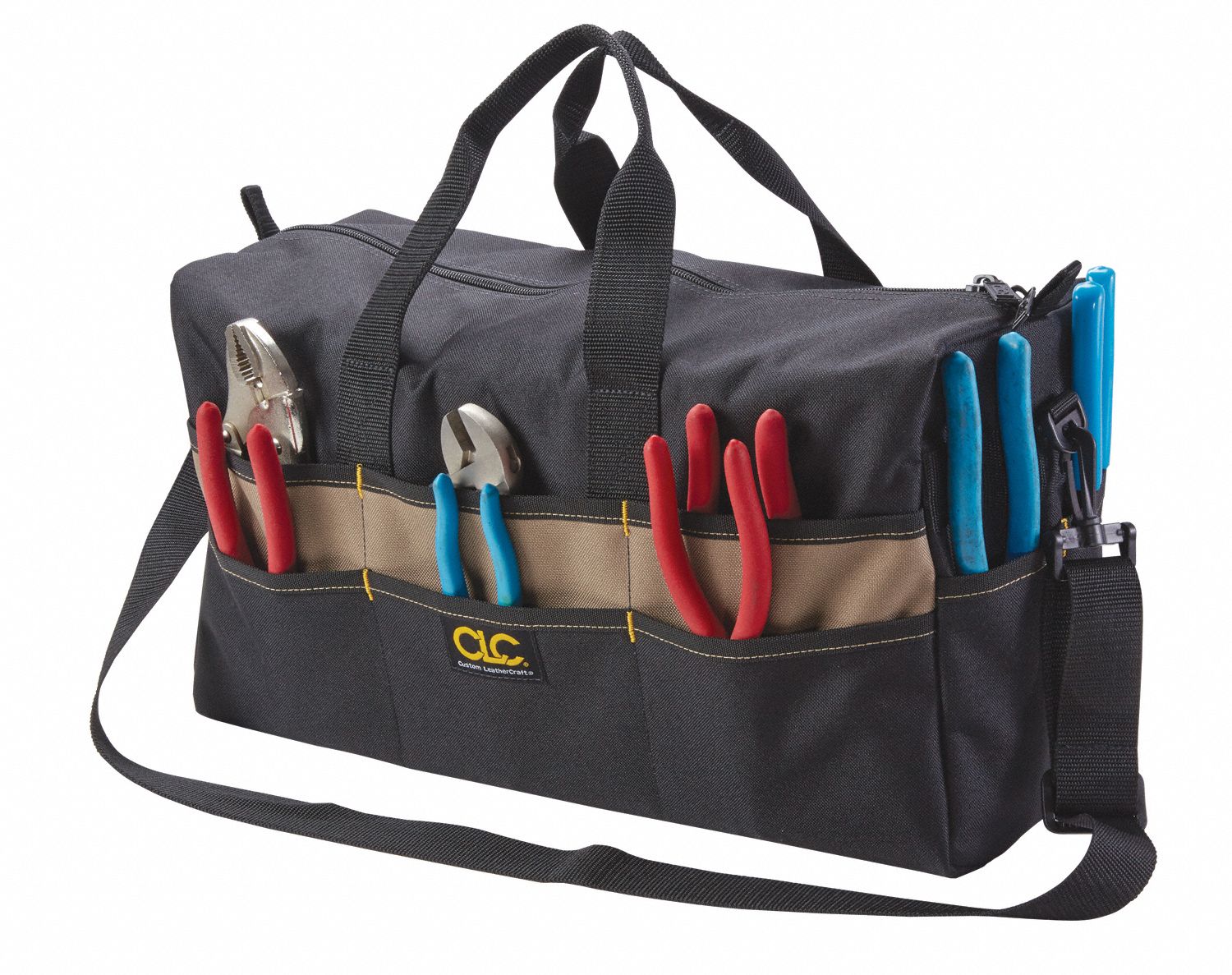 Clc Tool Bag Polyester 17 Pockets 18 In Overall Wd 7 In Overall Dp