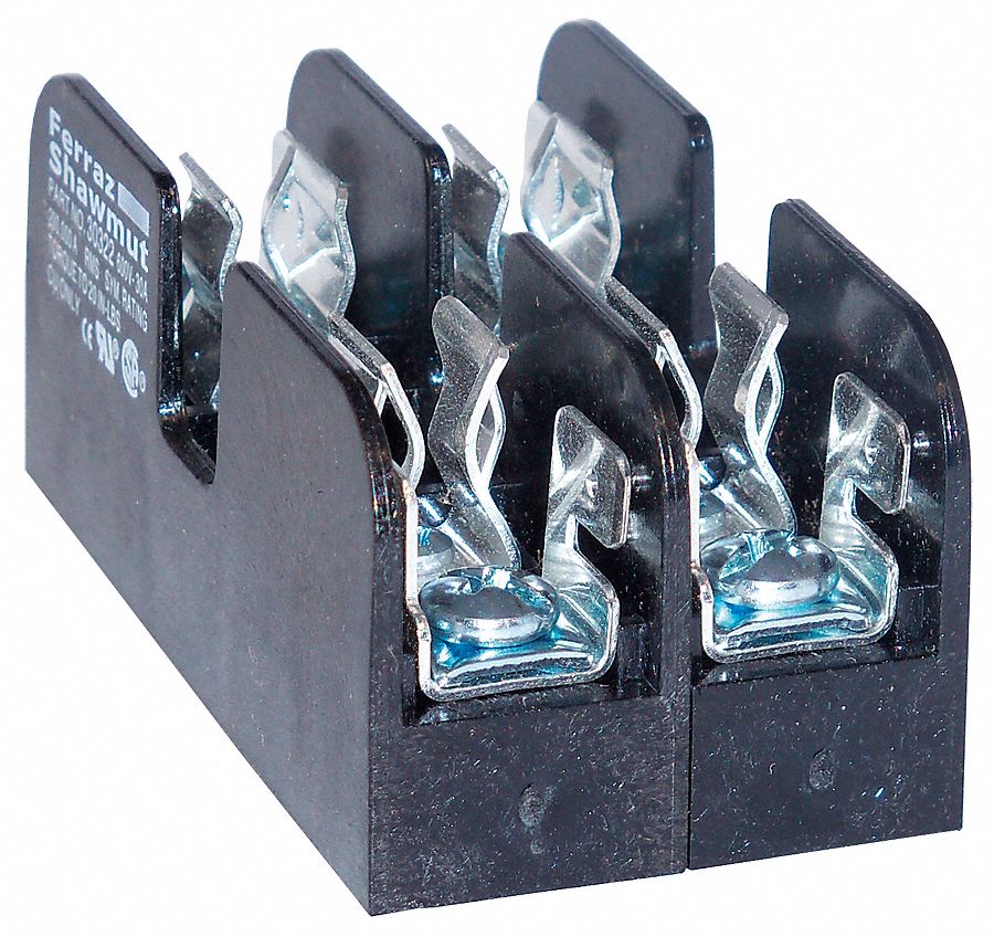 MERSEN Fuse Block Fits Midget Fuse Type, 2 Poles, 0 to 30 A, 600V AC