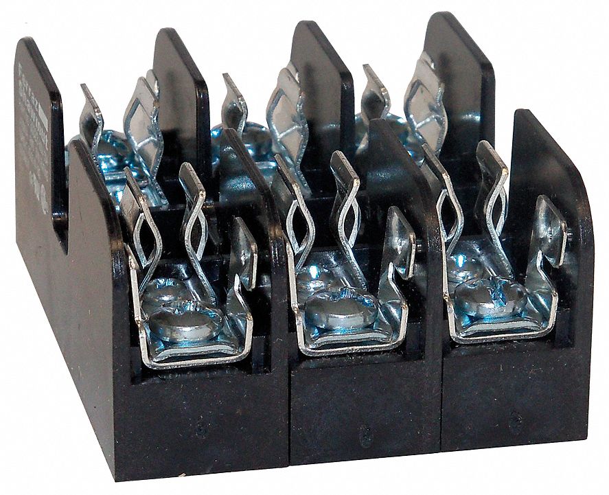 MERSEN Fuse Block Fits Midget Fuse Type, 3 Poles, 0 to 30 A, 600V AC