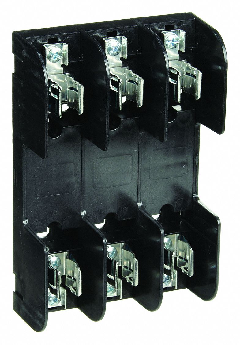 Fuse Block: Open Block Design, 3 Pole, 600 V AC, Screw, Non-Indicating