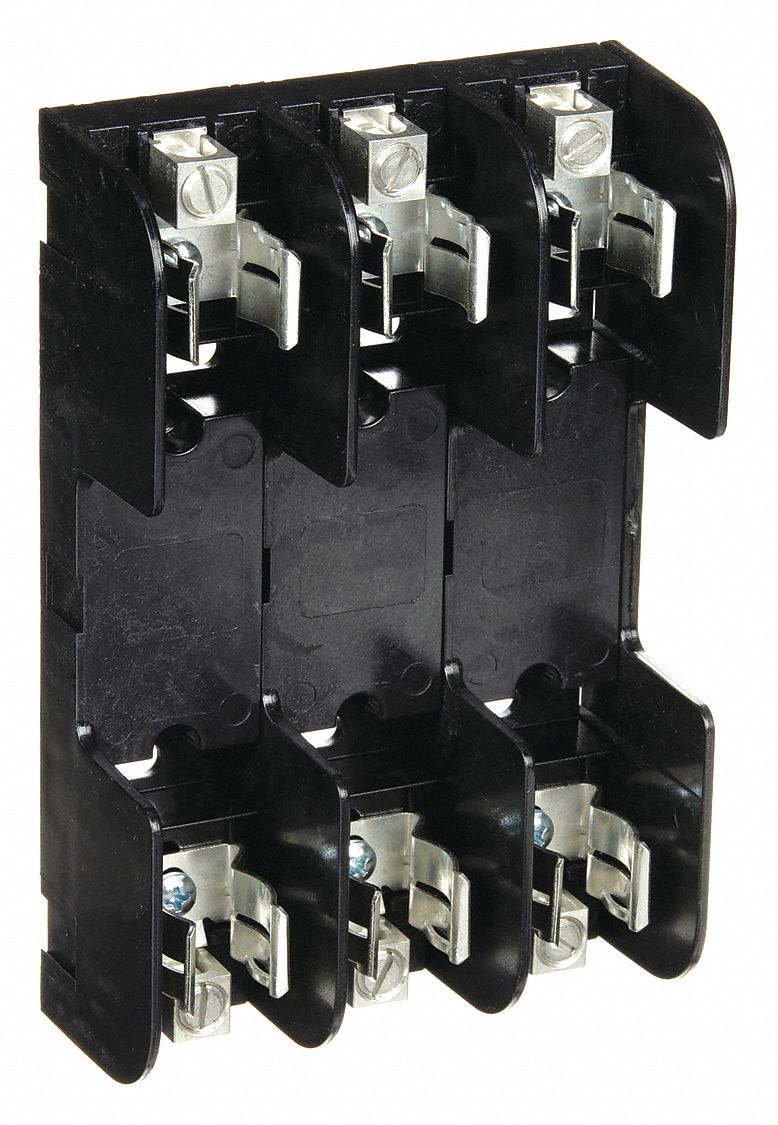 Fuse Block: Open Block Design, 3 Pole, 600 V AC, Box Lug, Non-Indicating