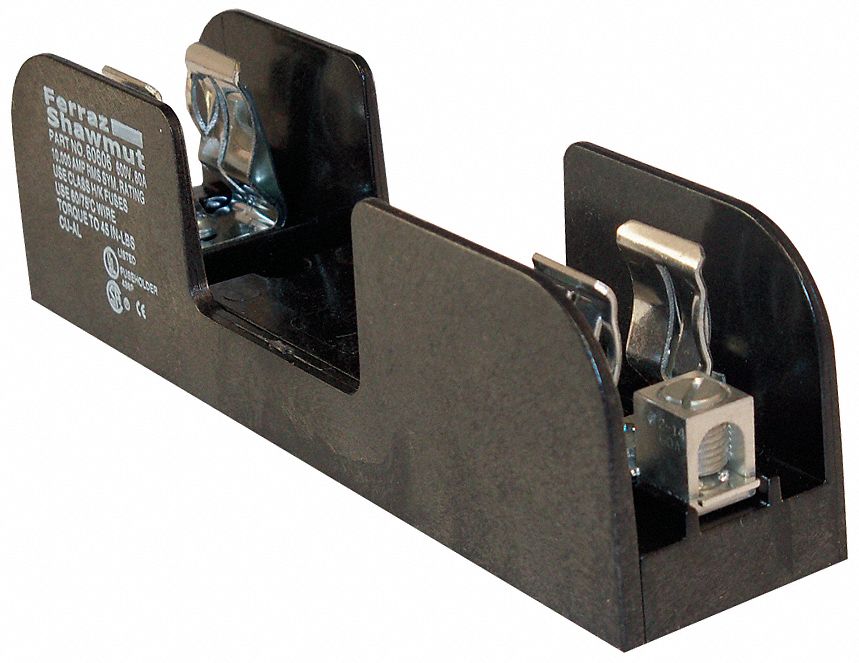 FUSE BLOCK, FITS INDUSTRIAL FUSE TYPE, 1 POLE, 31 TO 60 A, 600V AC/DC