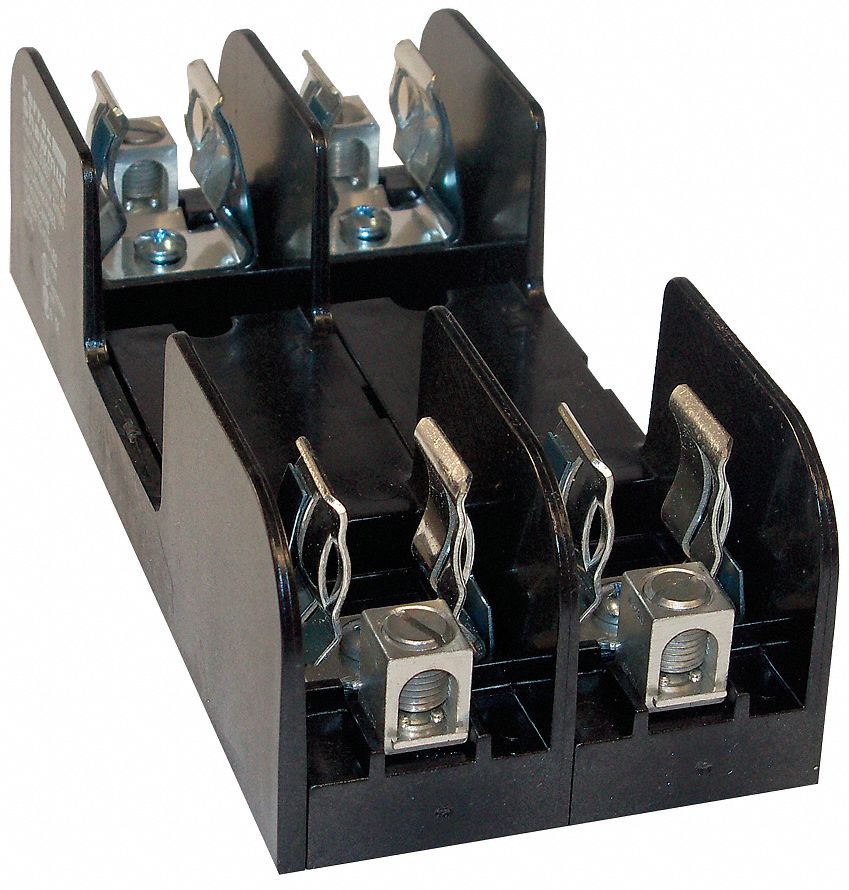 FUSE BLOCK, FITS INDUSTRIAL FUSE TYPE, 2 POLES, 31 TO 60 A, 600V AC/DC