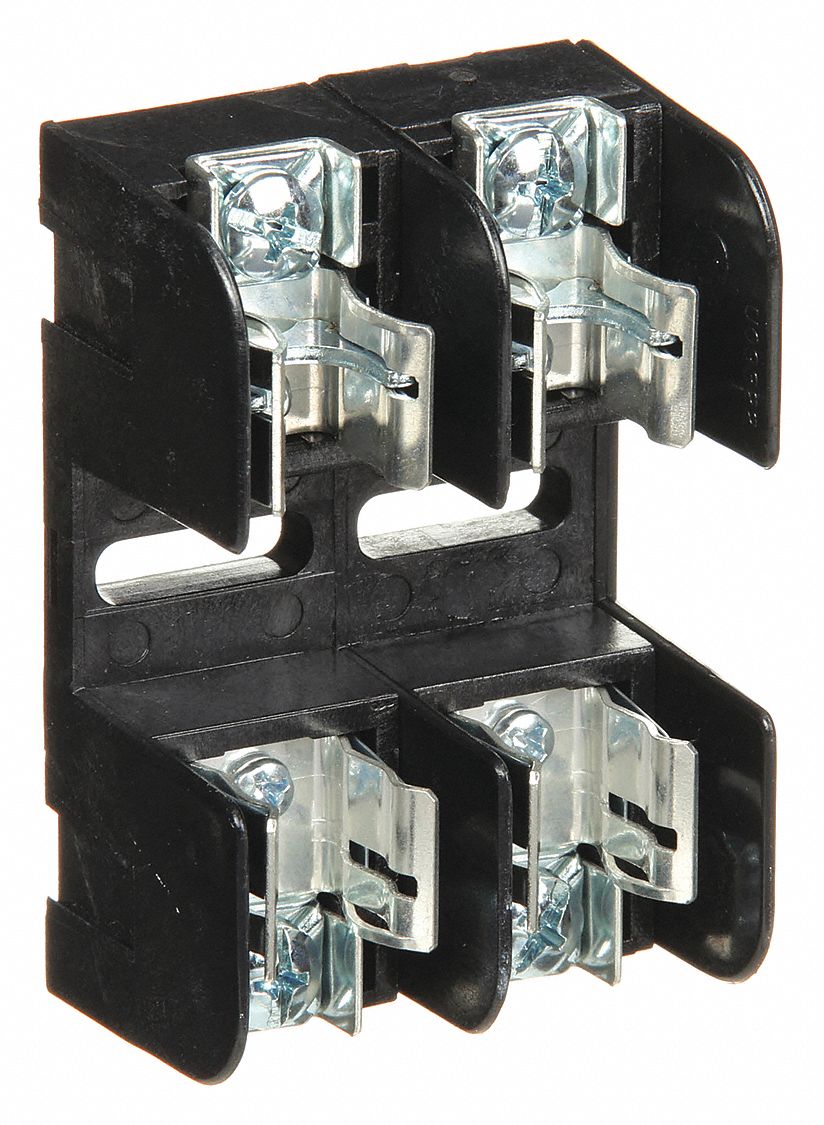 Fuse Block: Open Block Design, 2 Pole, 250 V AC, Pressure Plate, Non-Indicating