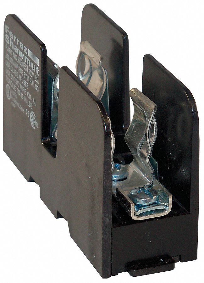 FUSE BLOCK, FITS INDUSTRIAL FUSE TYPE, 1 POLE, 0 TO 30 A, 600V AC/DC