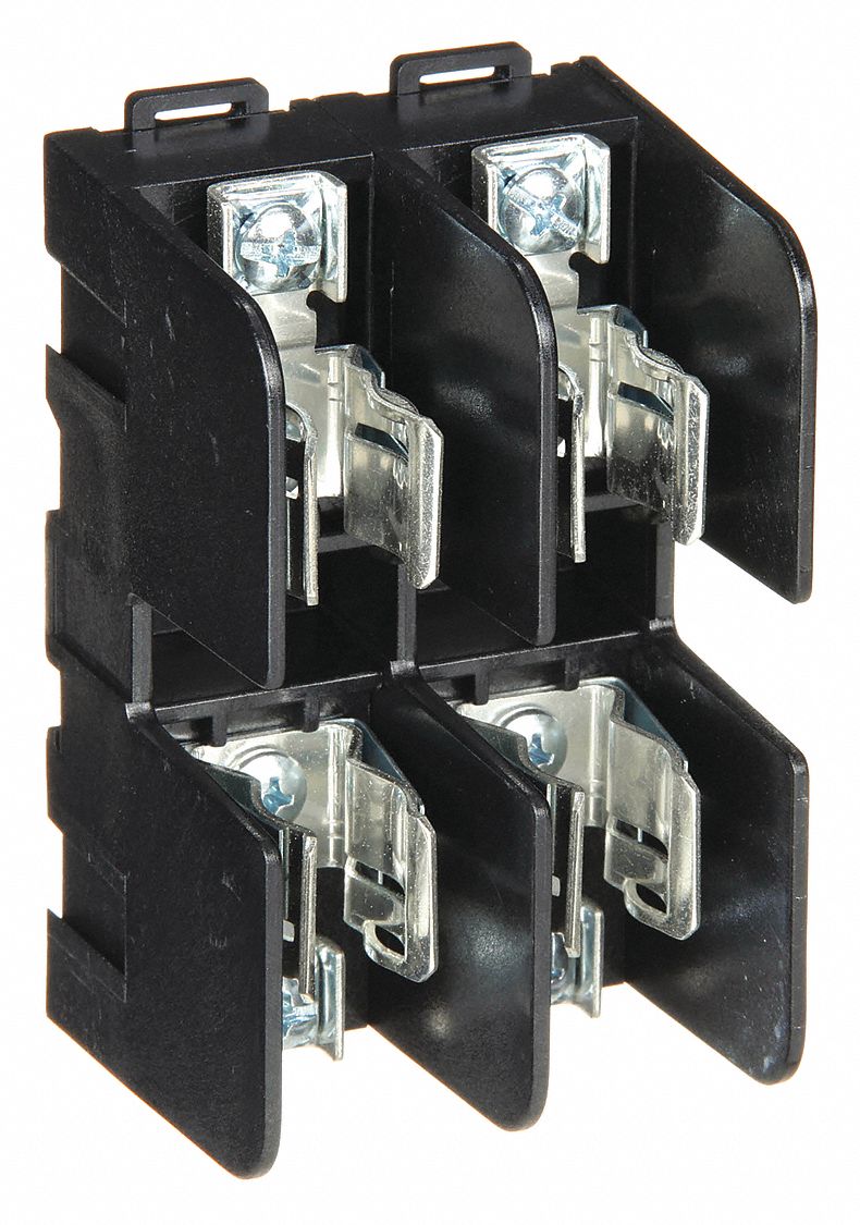 Fuse Block: Open Block Design, 2 Pole, 600 V AC, Pressure Plate, Non-Indicating