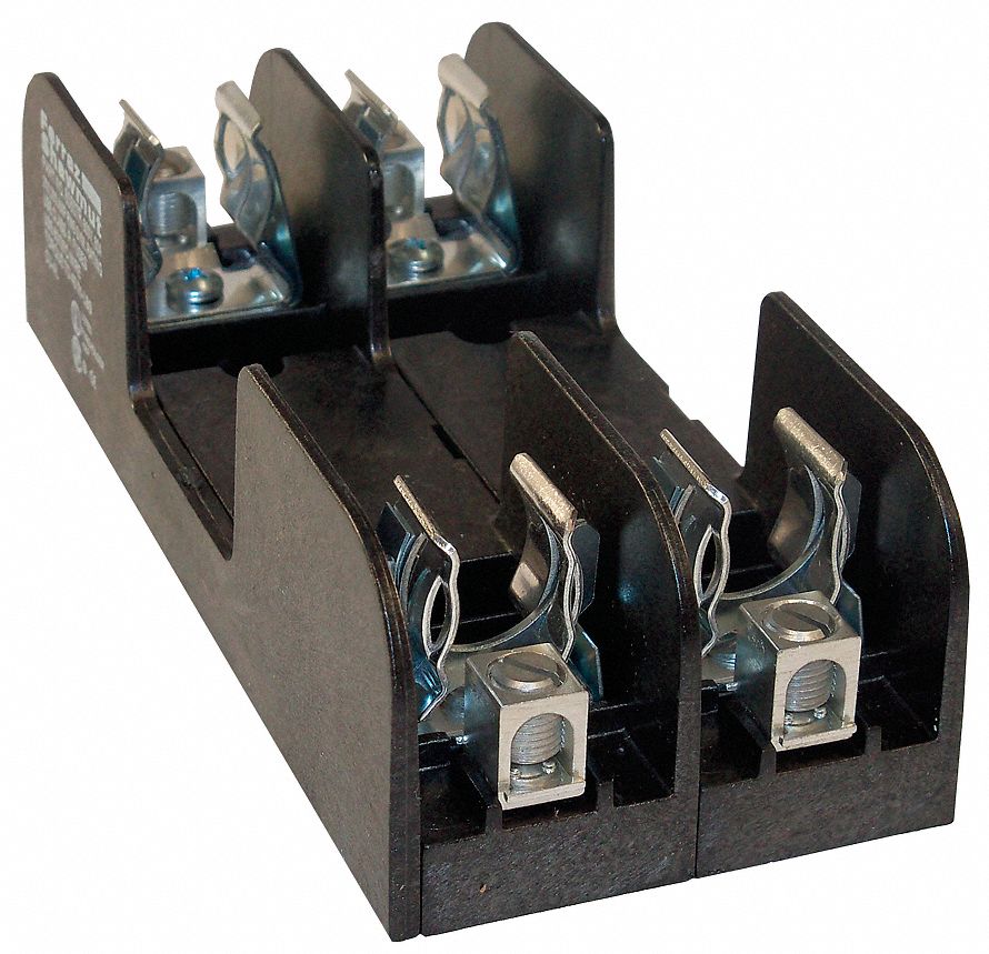 Fuse Block: Open Block Design, 2 Pole, 600 V AC, Box Lug, Non-Indicating