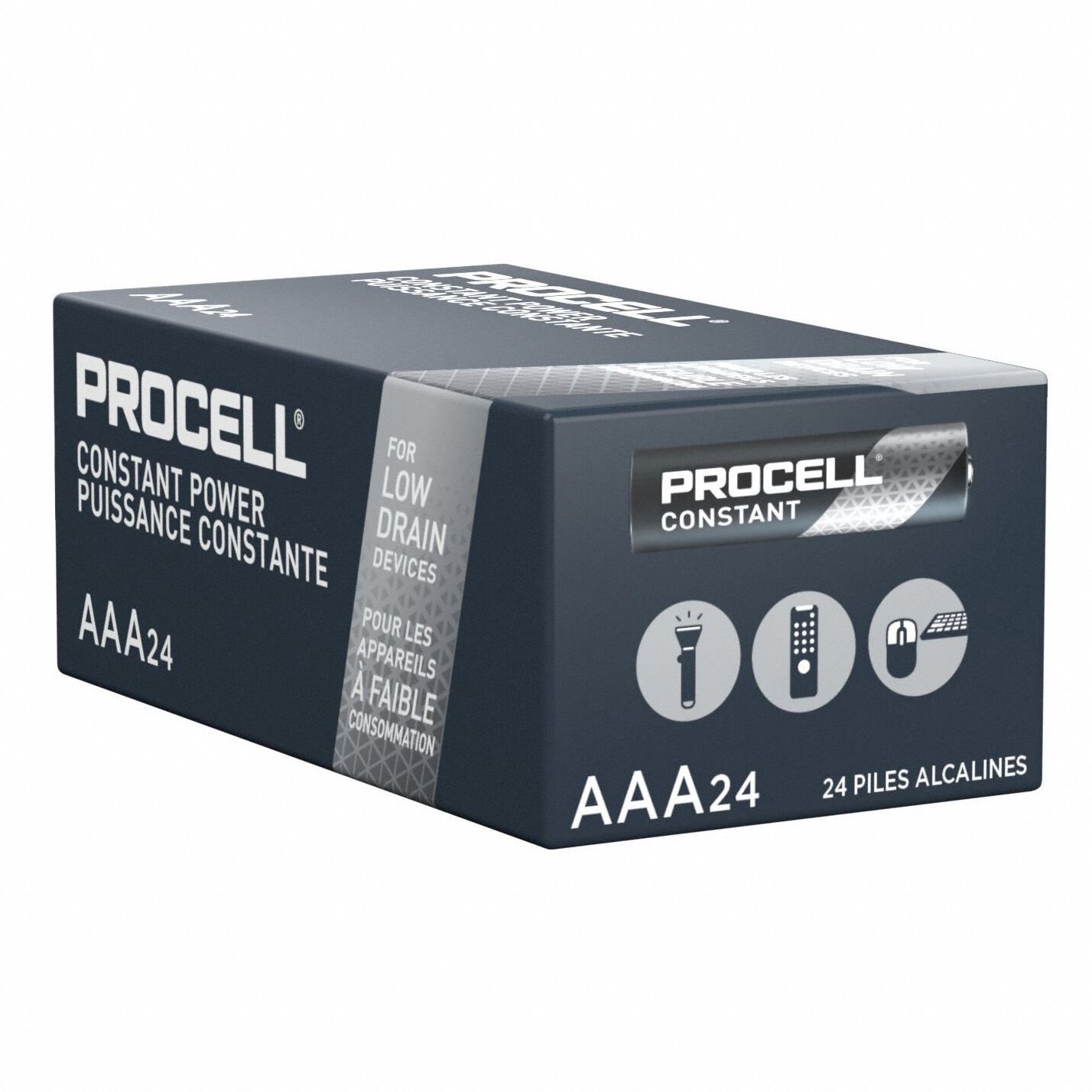 AAA Battery: Everyday, Alkaline, 1.5V DC, Procell Constant